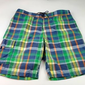 Tommy Hilfiger Swim Trunks Size Medium Lining Cargo Pocket Drawstring Waist